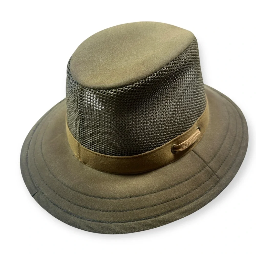 Outback Trading Co. Men's Oilskin Aussie Adventure‎ Cotton Hat Size S/M Olive